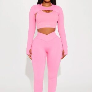 Namaste Seamless 3 Piece Bolero Active Set - FASHION NOVA